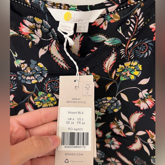 Boden Black Tank Top NWT Size: 2 - Picture 2 of 2